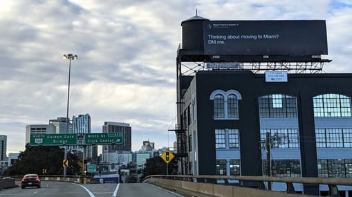 billboard near Twitter HQ in San Francisco